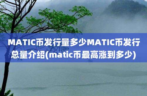 MATIC币发行量多少MATIC币发行总量介绍(matic币最高涨到多少)