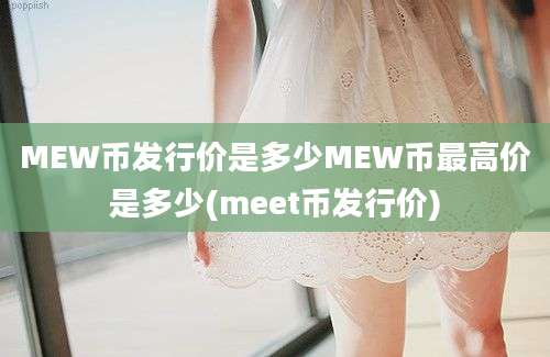 MEW币发行价是多少MEW币最高价是多少(meet币发行价)