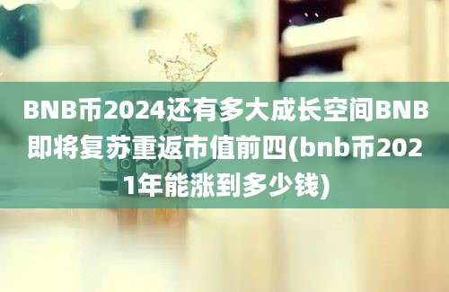 BNB币2024还有多大成长空间BNB即将复苏重返市值前四(bnb币2021年能涨到多少钱)