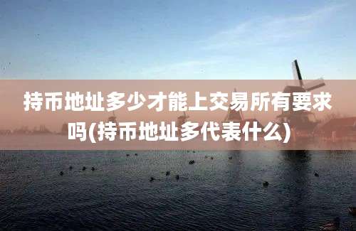 持币地址多少才能上交易所有要求吗(持币地址多代表什么)