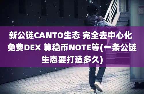 新公链CANTO生态 完全去中心化 免费DEX 算稳币NOTE等(一条公链生态要打造多久)