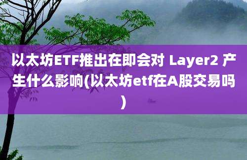 以太坊ETF推出在即会对 Layer2 产生什么影响(以太坊etf在A股交易吗)