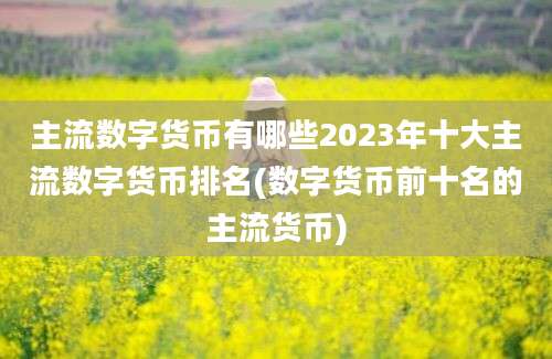 主流数字货币有哪些2023年十大主流数字货币排名(数字货币前十名的主流货币)