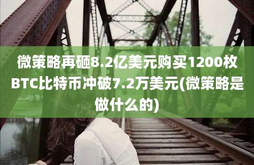 微策略再砸8.2亿美元购买1200枚BTC比特币冲破7.2万美元(微策略是做什么的)