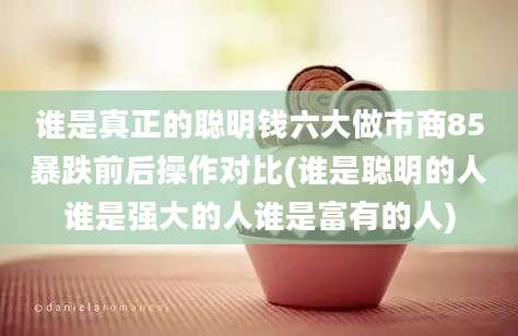 谁是真正的聪明钱六大做市商85暴跌前后操作对比(谁是聪明的人谁是强大的人谁是富有的人)