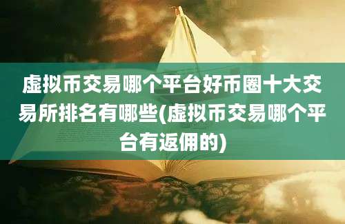 虚拟币交易哪个平台好币圈十大交易所排名有哪些(虚拟币交易哪个平台有返佣的)