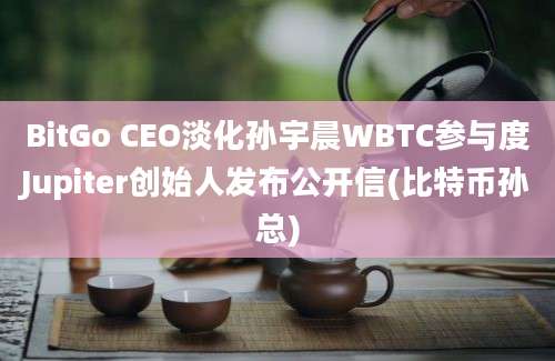 BitGo CEO淡化孙宇晨WBTC参与度Jupiter创始人发布公开信(比特币孙总)