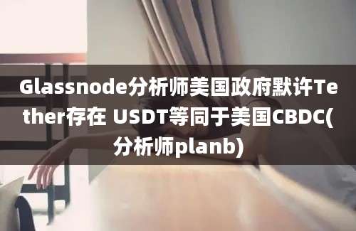 Glassnode分析师美国政府默许Tether存在 USDT等同于美国CBDC(分析师planb)