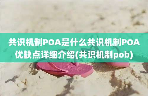 共识机制POA是什么共识机制POA优缺点详细介绍(共识机制pob)