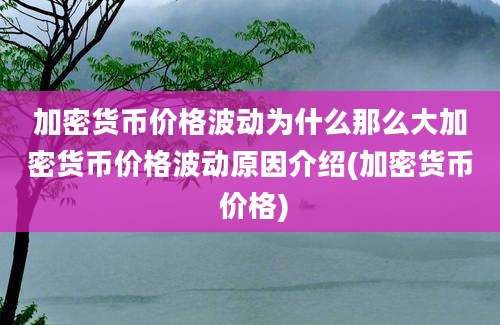 加密货币价格波动为什么那么大加密货币价格波动原因介绍(加密货币 价格)