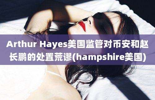 Arthur Hayes美国监管对币安和赵长鹏的处置荒谬(hampshire美国)