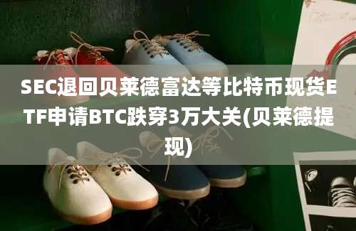 SEC退回贝莱德富达等比特币现货ETF申请BTC跌穿3万大关(贝莱德提现)