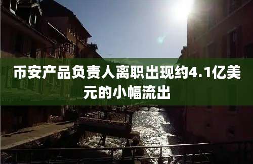 币安产品负责人离职出现约4.1亿美元的小幅流出