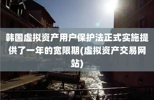 韩国虚拟资产用户保护法正式实施提供了一年的宽限期(虚拟资产交易网站)