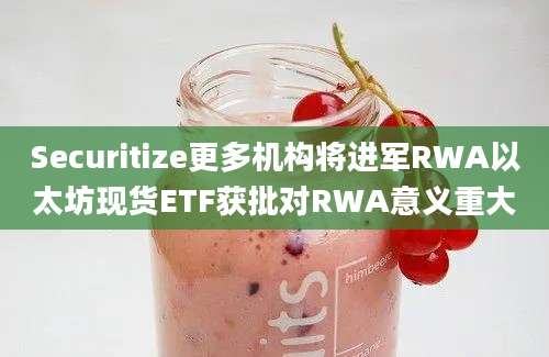 Securitize更多机构将进军RWA以太坊现货ETF获批对RWA意义重大