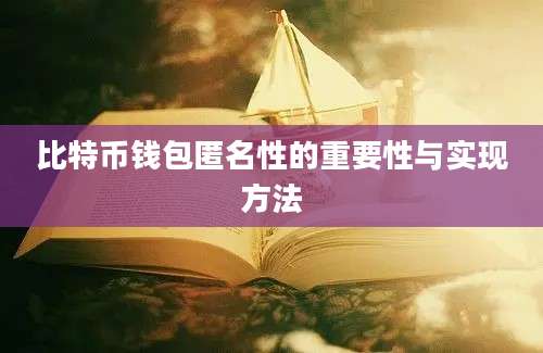 比特币钱包匿名性的重要性与实现方法