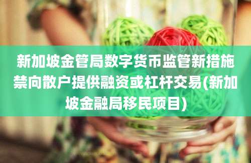 新加坡金管局数字货币监管新措施禁向散户提供融资或杠杆交易(新加坡金融局移民项目)