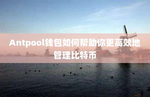 Antpool钱包如何帮助你更高效地管理比特币