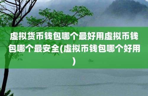 虚拟货币钱包哪个最好用虚拟币钱包哪个最安全(虚拟币钱包哪个好用)