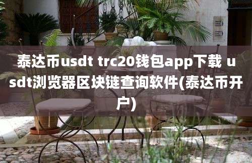 泰达币usdt trc20钱包app下载 usdt浏览器区块链查询软件(泰达币开户)