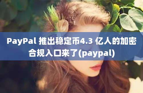 PayPal 推出稳定币4.3 亿人的加密合规入口来了(paypal)