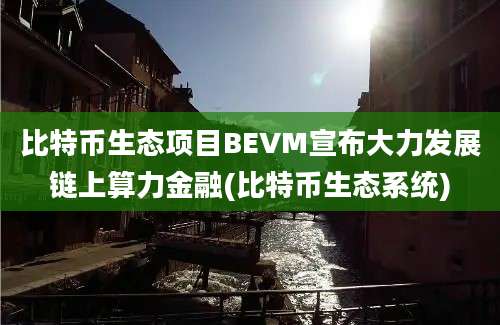 比特币生态项目BEVM宣布大力发展链上算力金融(比特币生态系统)