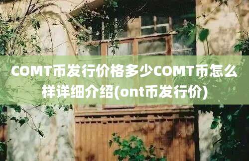 COMT币发行价格多少COMT币怎么样详细介绍(ont币发行价)