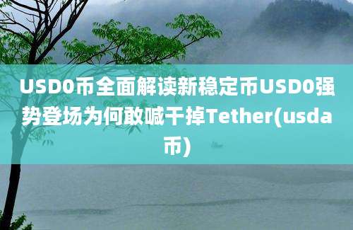 USD0币全面解读新稳定币USD0强势登场为何敢喊干掉Tether(usda币)