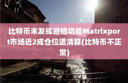 比特币未发挥避险功能Matrixport市场近2成仓位遭清算(比特币不正常)