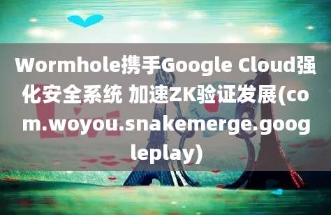 Wormhole携手Google Cloud强化安全系统 加速ZK验证发展(com.woyou.snakemerge.googleplay)