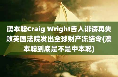 澳本聪Craig Wright告人诽谤再失败英国法院发出全球财产冻结令(澳本聪到底是不是中本聪)