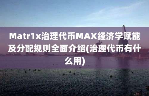 Matr1x治理代币MAX经济学赋能及分配规则全面介绍(治理代币有什么用)