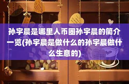 孙宇晨是哪里人币圈孙宇晨的简介一览(孙宇晨是做什么的孙宇晨做什么生意的)