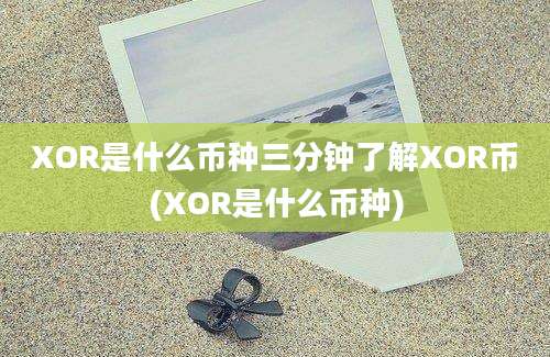 XOR是什么币种三分钟了解XOR币(XOR是什么币种)