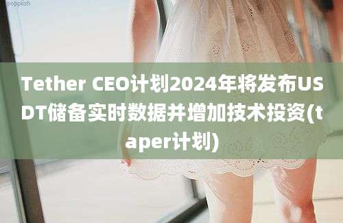 Tether CEO计划2024年将发布USDT储备实时数据并增加技术投资(taper计划)