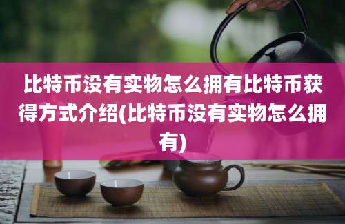 比特币没有实物怎么拥有比特币获得方式介绍(比特币没有实物怎么拥有)