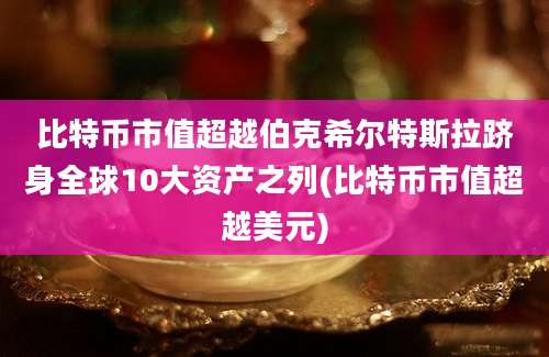 比特币市值超越伯克希尔特斯拉跻身全球10大资产之列(比特币市值超越美元)