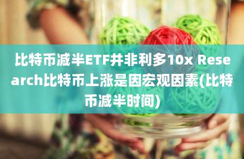 比特币减半ETF并非利多10x Research比特币上涨是因宏观因素(比特币减半时间)