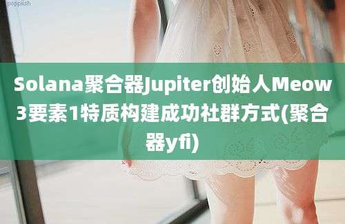 Solana聚合器Jupiter创始人Meow3要素1特质构建成功社群方式(聚合器yfi)