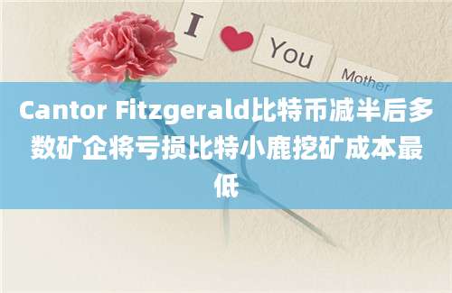 Cantor Fitzgerald比特币减半后多数矿企将亏损比特小鹿挖矿成本最低