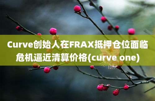 Curve创始人在FRAX抵押仓位面临危机逼近清算价格(curve one)