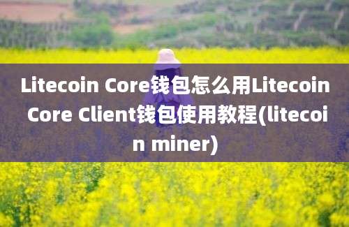 Litecoin Core钱包怎么用Litecoin Core Client钱包使用教程(litecoin miner)