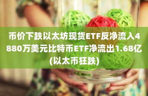 币价下跌以太坊现货ETF反净流入4880万美元比特币ETF净流出1.68亿(以太币狂跌)