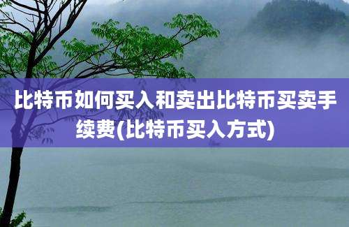 比特币如何买入和卖出比特币买卖手续费(比特币买入方式)