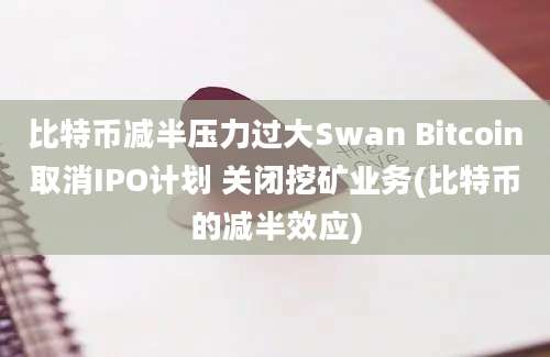 比特币减半压力过大Swan Bitcoin取消IPO计划 关闭挖矿业务(比特币的减半效应)