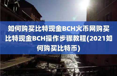 如何购买比特现金BCH火币网购买比特现金BCH操作步骤教程(2021如何购买比特币)