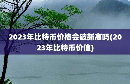 2023年比特币价格会破新高吗(2023年比特币价值)