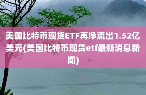 美国比特币现货ETF再净流出1.52亿美元(美国比特币现货etf最新消息新闻)