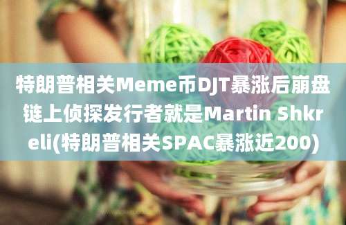 特朗普相关Meme币DJT暴涨后崩盘链上侦探发行者就是Martin Shkreli(特朗普相关SPAC暴涨近200)