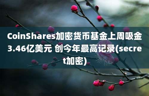 CoinShares加密货币基金上周吸金3.46亿美元 创今年最高记录(secret加密)